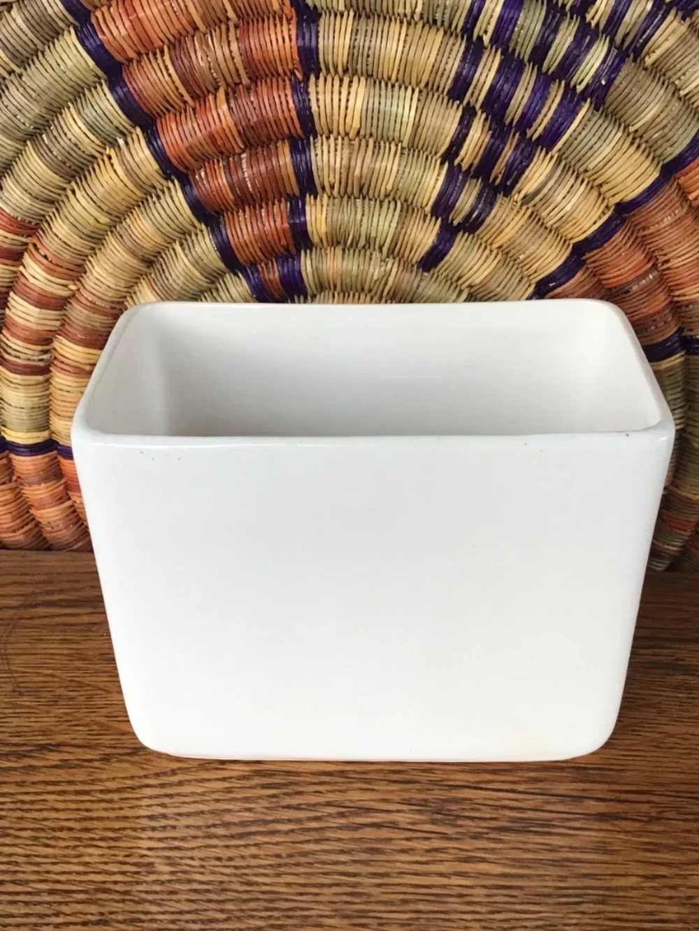Vintage McCoy Pottery Rectangular Pillow Planter Vase USA MCM White